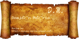 Demjén Mária névjegykártya