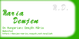 maria demjen business card